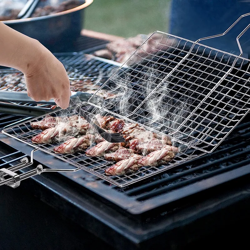 Stainless Steel Fish Grill Baskets for Outdoor Grill Vegetable Grill Basket