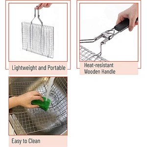 Stainless Steel Fish Grill Baskets for Outdoor Grill Vegetable Grill Basket